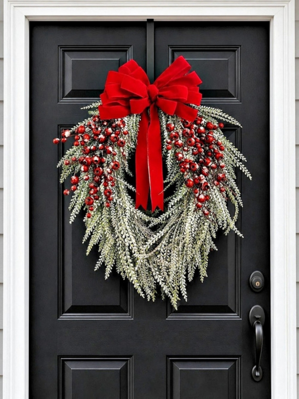 Red & Green Christmas Wreath with Bow